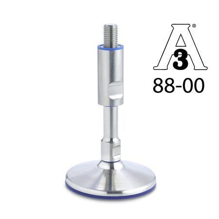 Otto Ganter Stainless Steel Levelling Feet Hygienic Design without Mounting Hole, GN 20